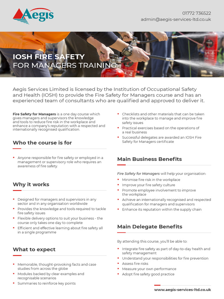 IOSH Fire Safety Training for Managers | PDF | Safety | Fire Safety