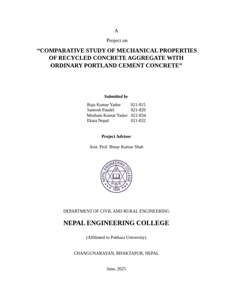 Mechanical Properties of Recycled Concrete | PDF | Concrete ...