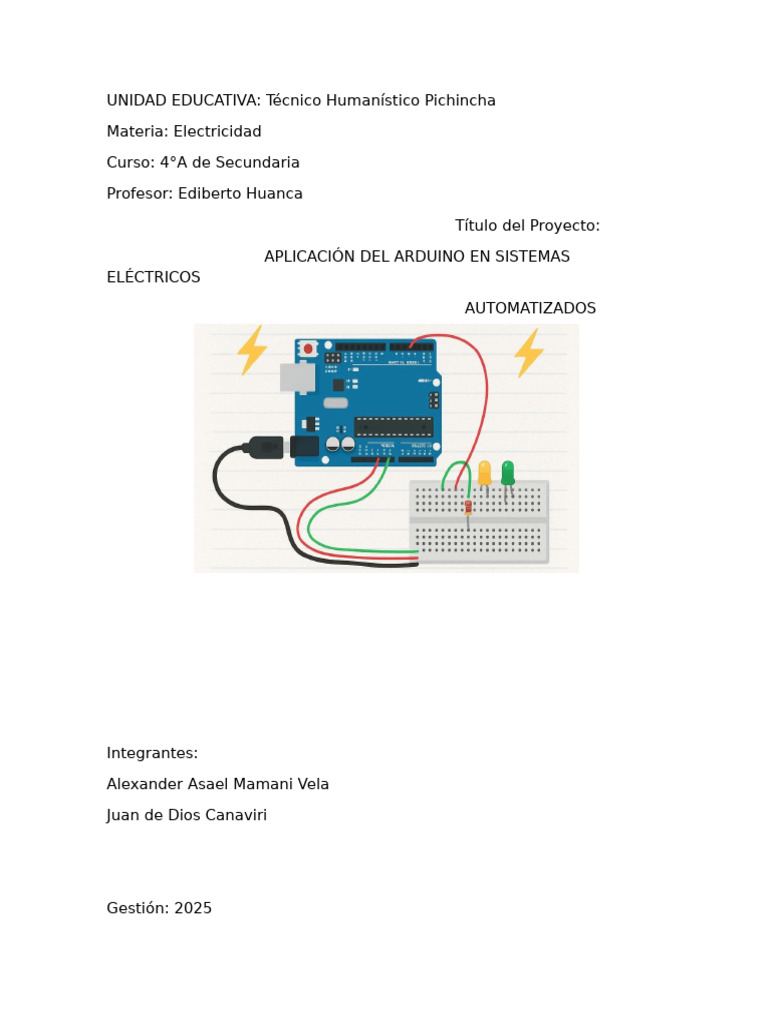 Arduino en Electricidad: Proyecto Educativo | PDF | Arduino | Electrónica
