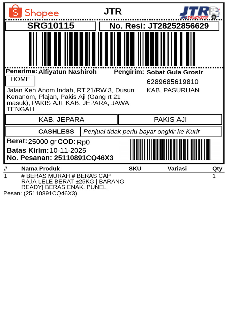 Label Pengiriman09 1 | PDF