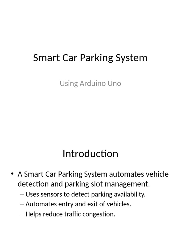 Arduino-Based Smart Car Parking System | PDF