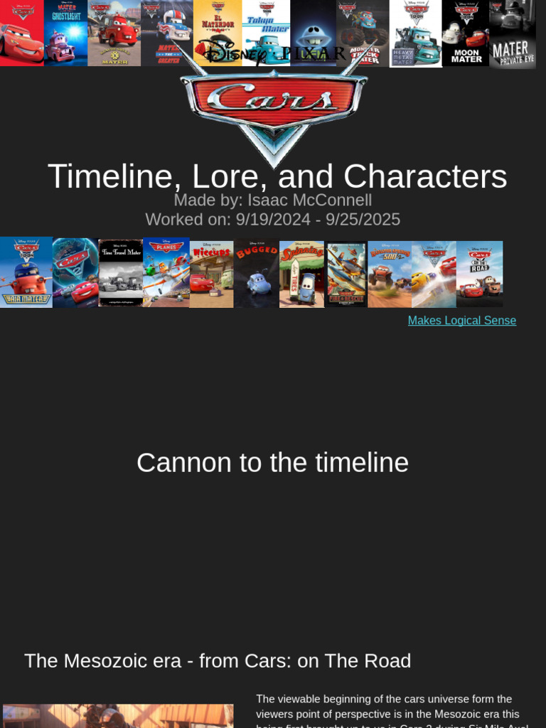 Cars Universe Timeline and Lore Analysis | PDF | Car