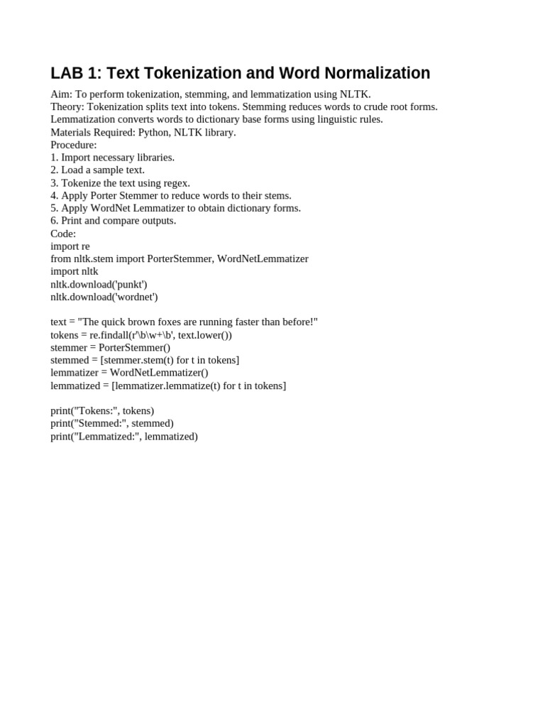 NLP Lab Expanded | PDF