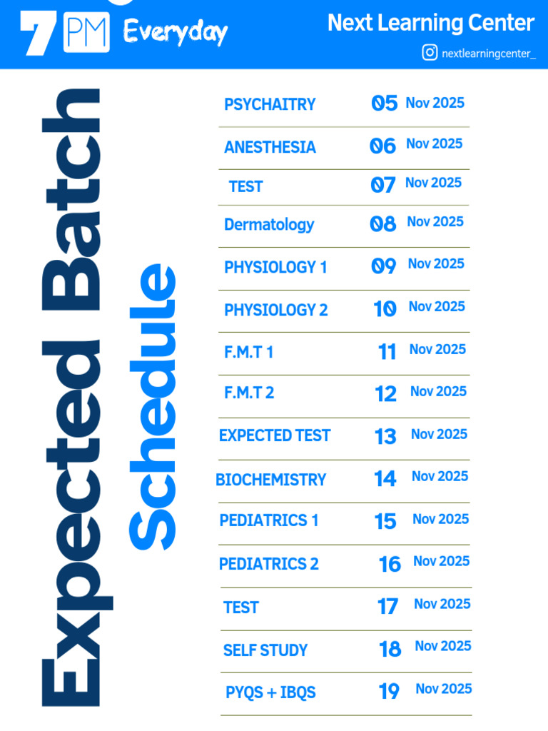 Next Learning Center Schedule 2025 | PDF | Health Sciences | Life Sciences
