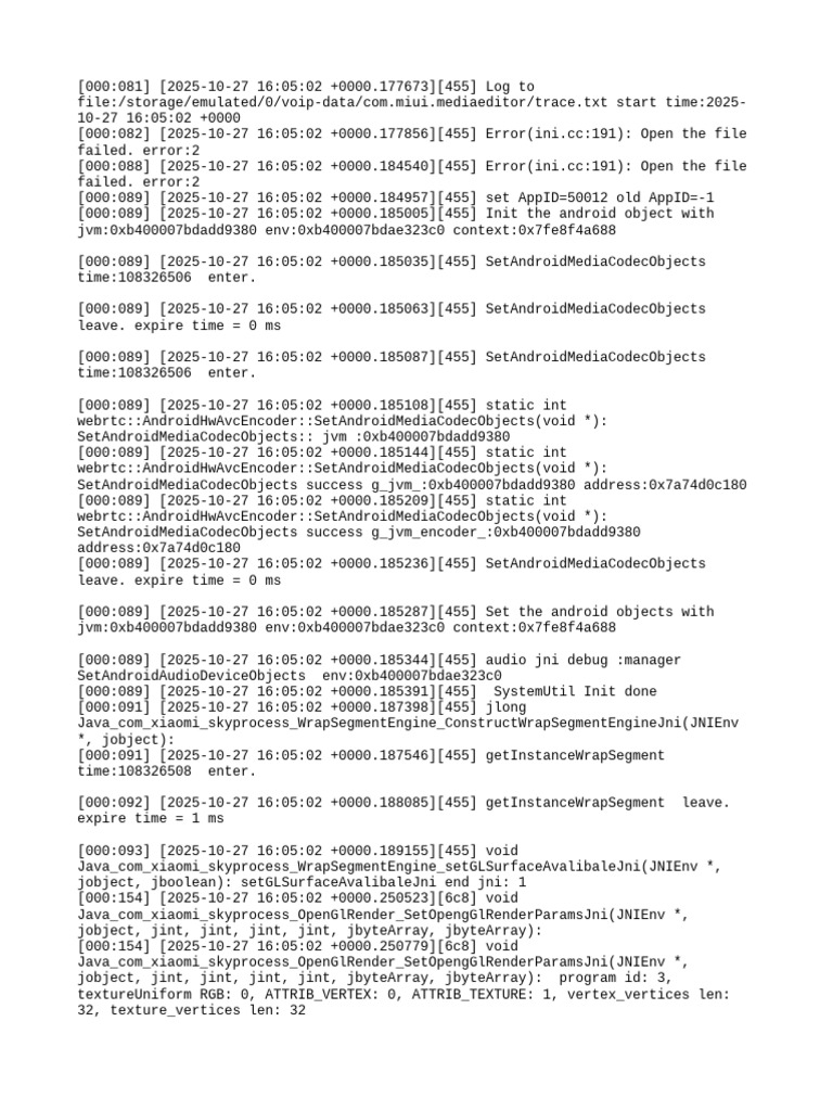 Android Media Codec Error Log | PDF | Computing Platforms | Java Platform