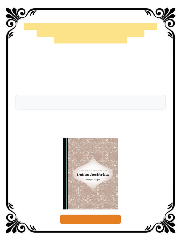 A Students Handbook of Indian Aesthetics 1st Edition Neerja A. Gupta ...