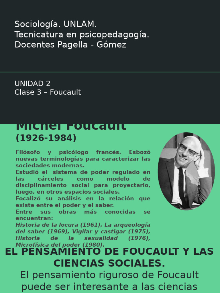 Foucault: Poder, Saber y Subjetividad | PDF | Michel Foucault | Verdad