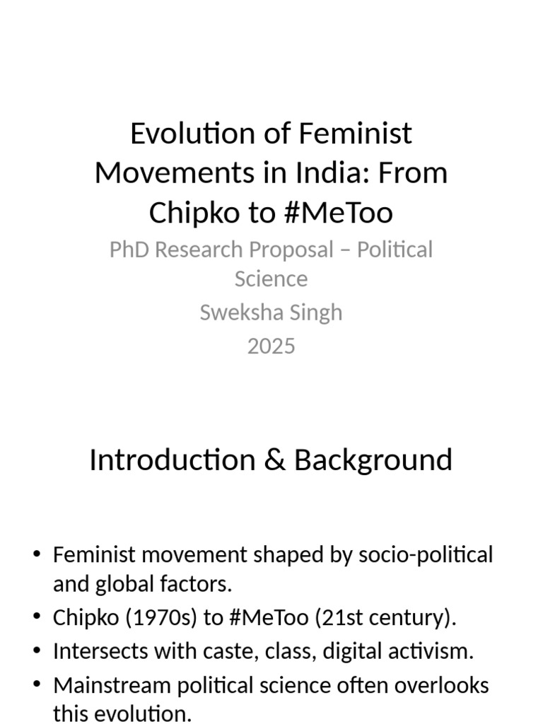Evolution of Feminism in India: 1970s-Present | PDF | Gender Studies ...