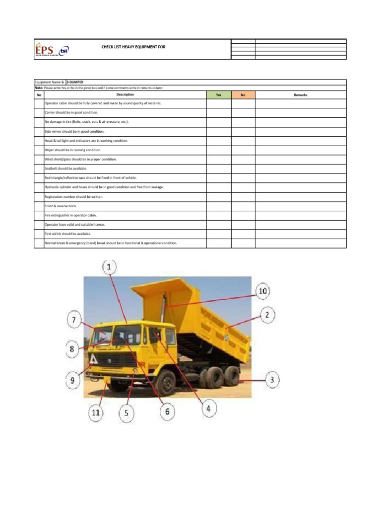 Format Dumper Check List Inspeksi | PDF