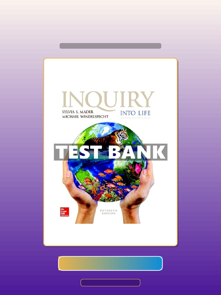 Test Bank of Inquiry Into Life 15th Edition Mader Ebook and TestBank ...