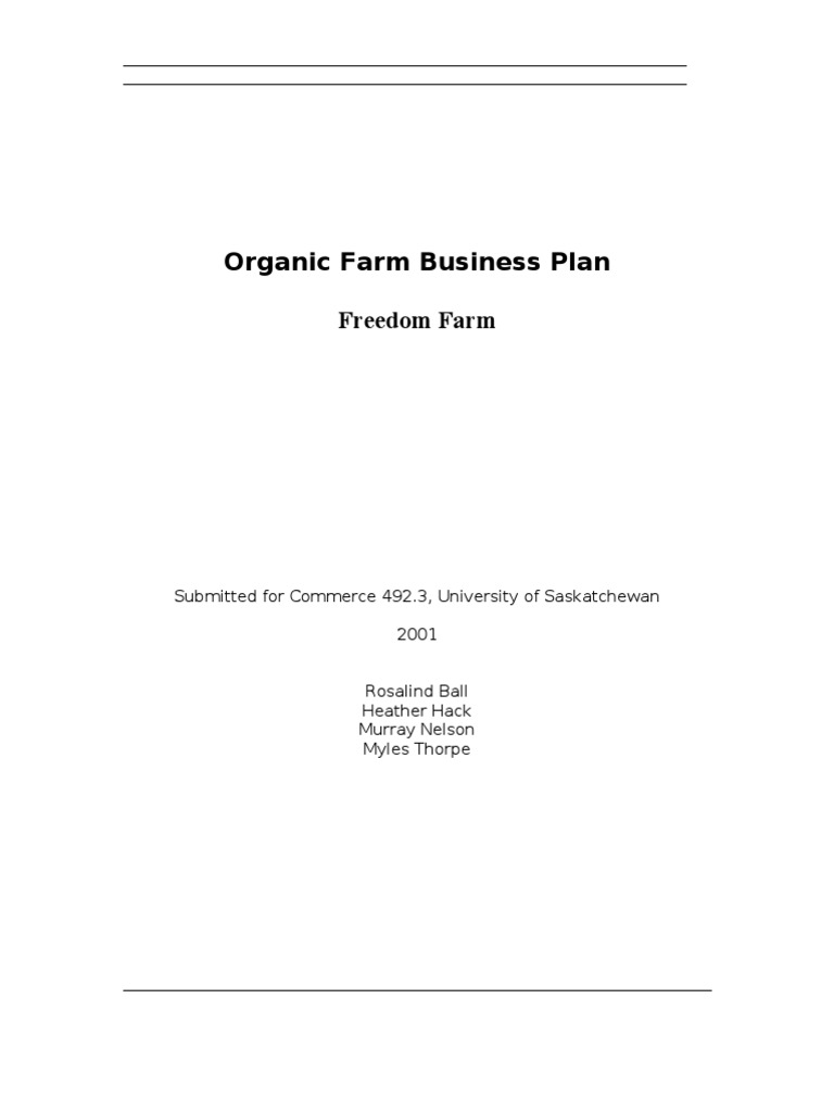 executive summary for organic farming business plan