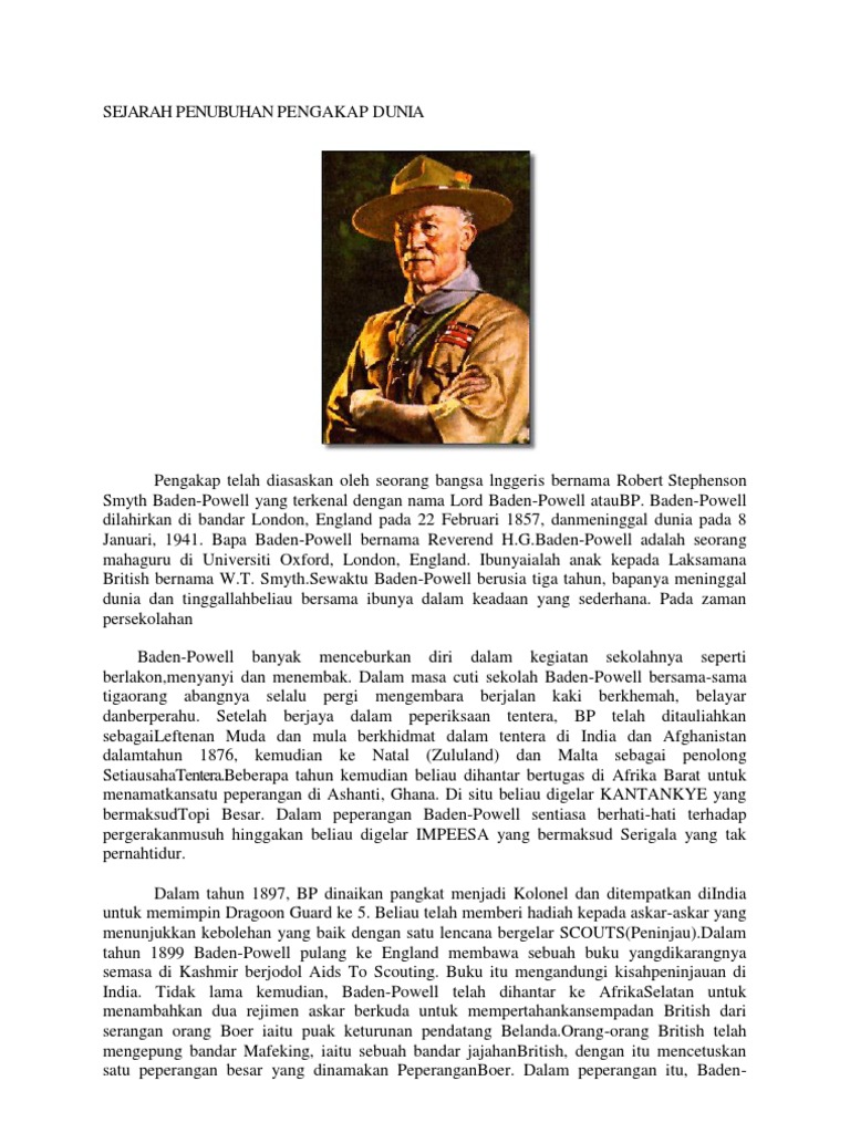 Sejarah Penubuhan Pengakap Dunia Pdf