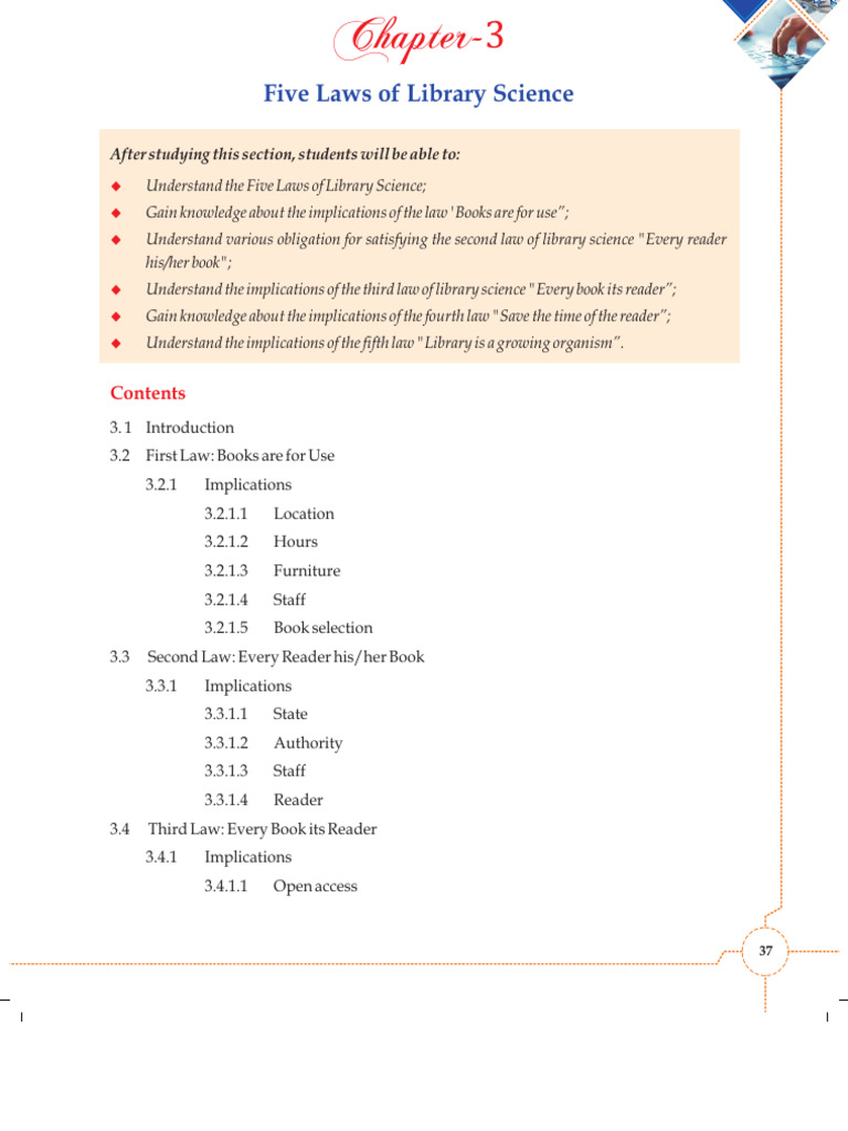 Understanding the Five Laws of Library Science | PDF | Libraries | Books