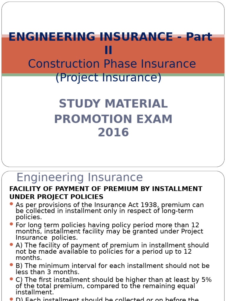 Engineering Insurance Pe 2016 Part II | PDF | Insurance | Liability ...