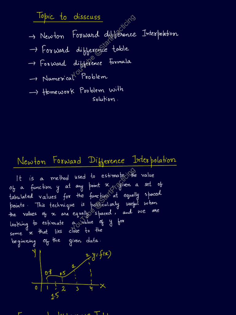 Newton's Forward Difference Interpolation | PDF | Finite Difference ...