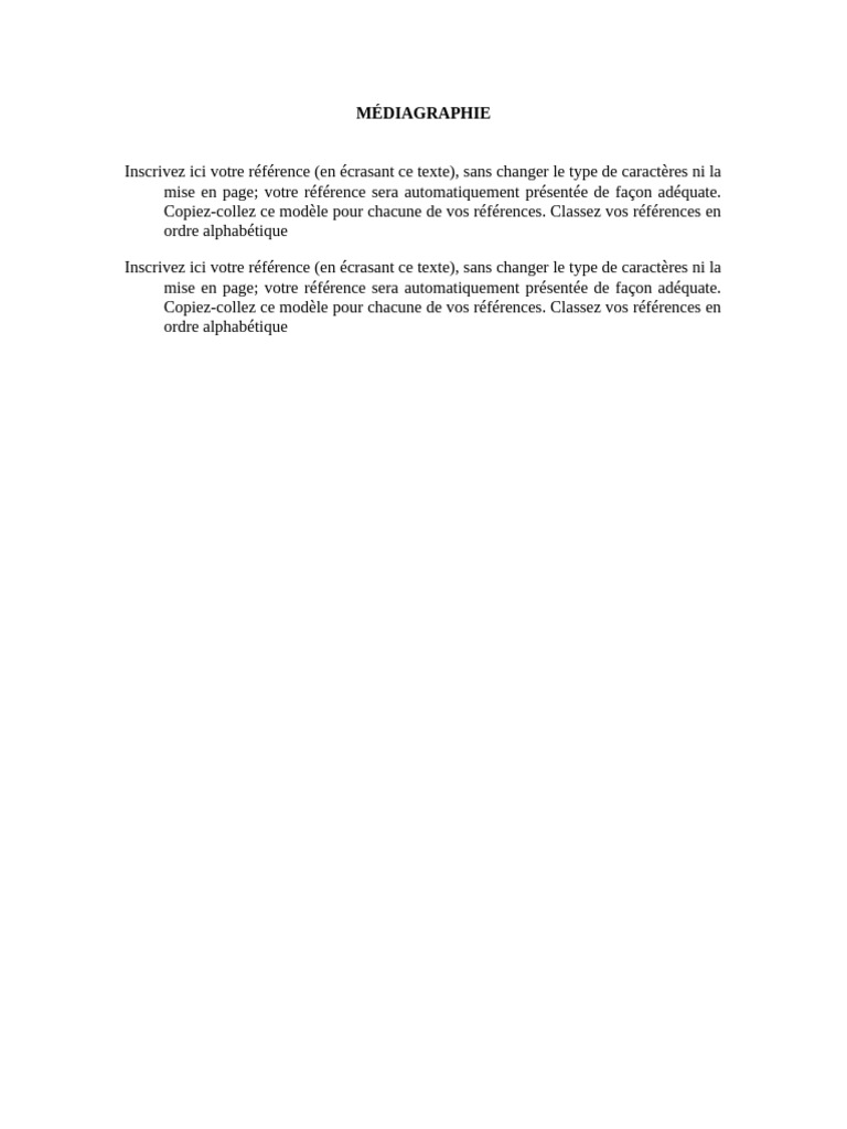Modèle de Médiagraphie Alphabetique | PDF