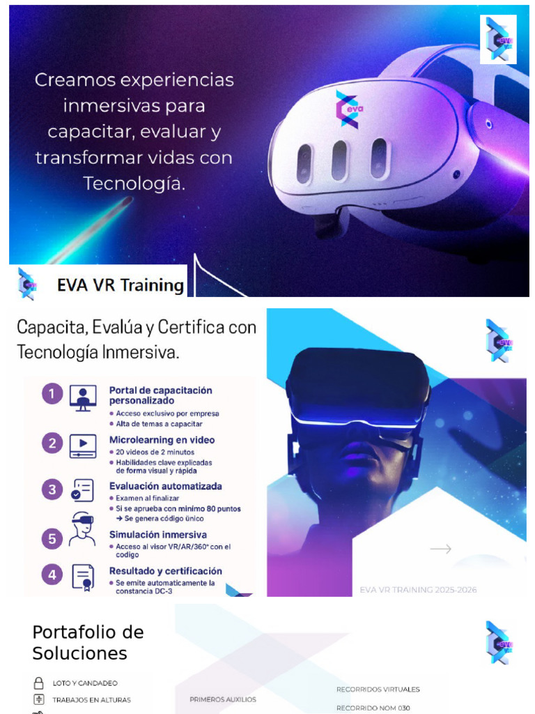 EVA VR Capacitación Con Realidad Virtual | PDF