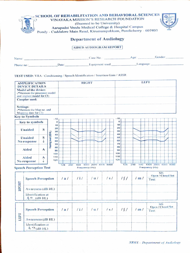Aided Audiogram Report Summary | PDF | Neurology | Cognitive Science
