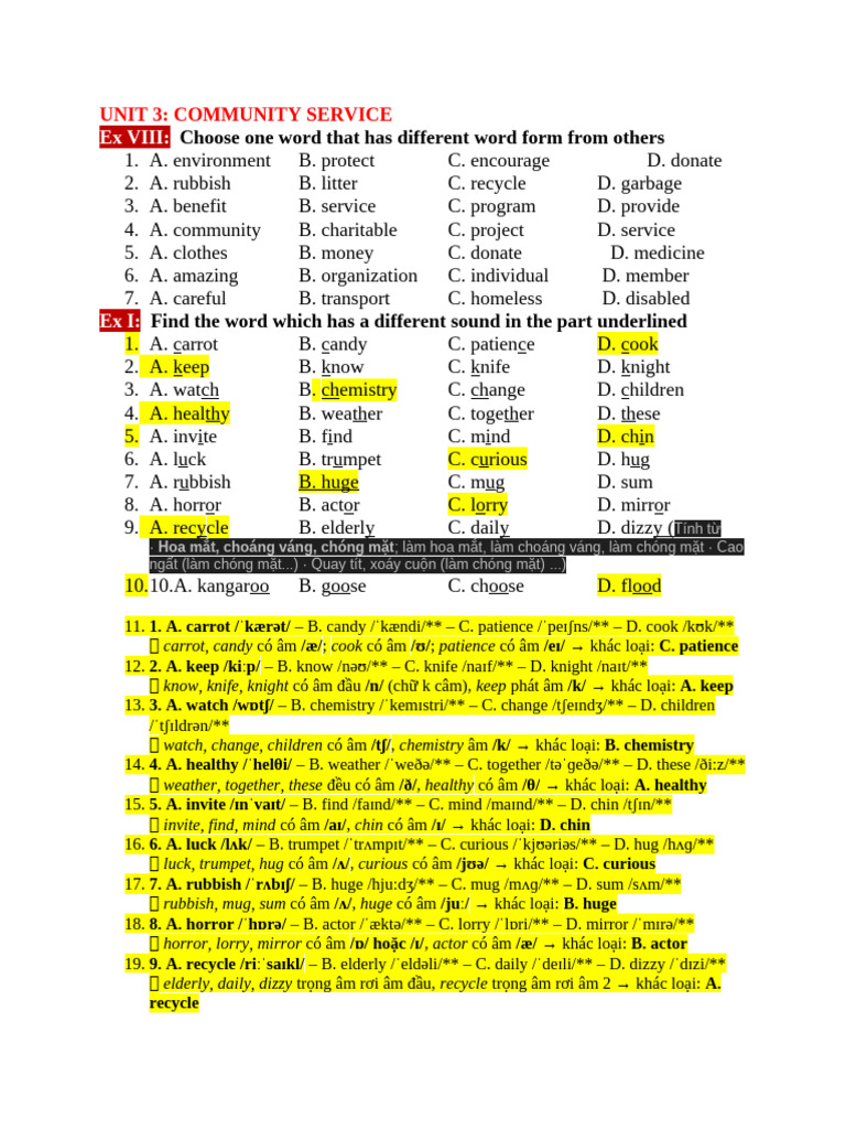 Unit 345 - Đáp Án | PDF