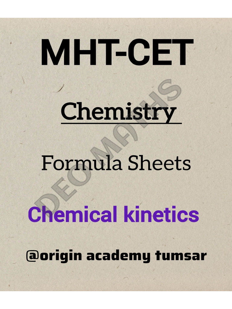 Chemical Kinetics Formula Sheet (1) | PDF