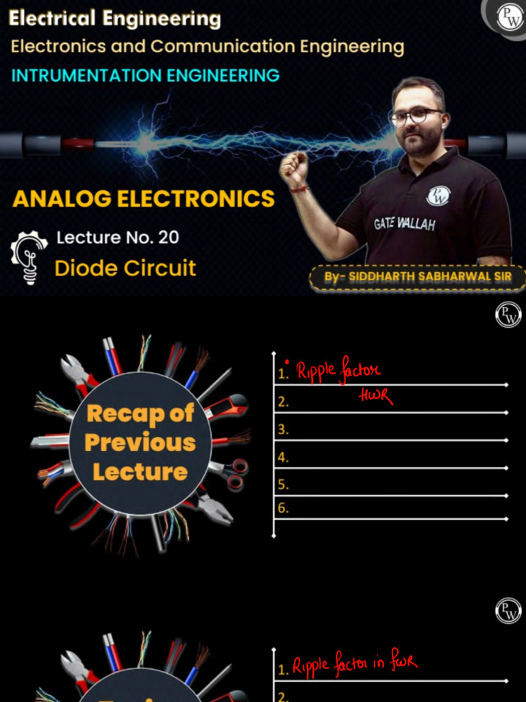 Diode Circuits 20 Class Notes Pdf