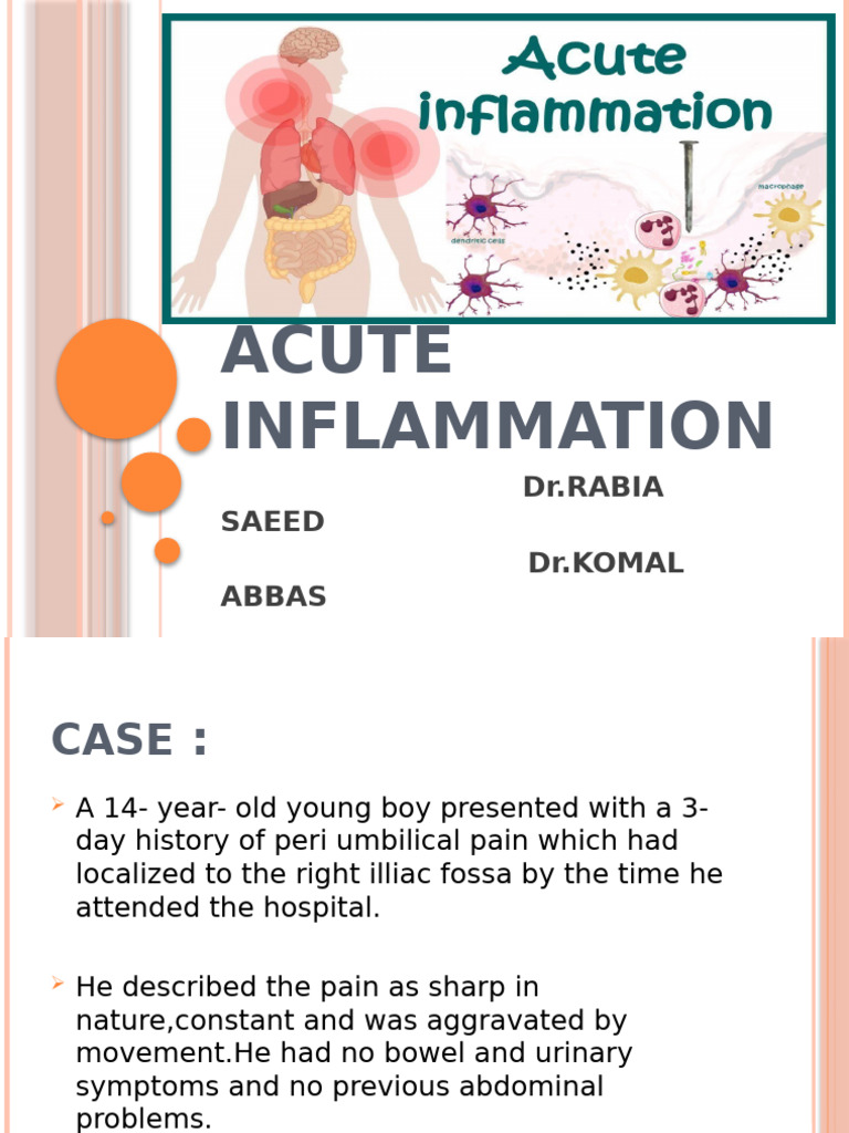 Acute Inflammation and Appendicitis Case Study | PDF | Inflammation ...