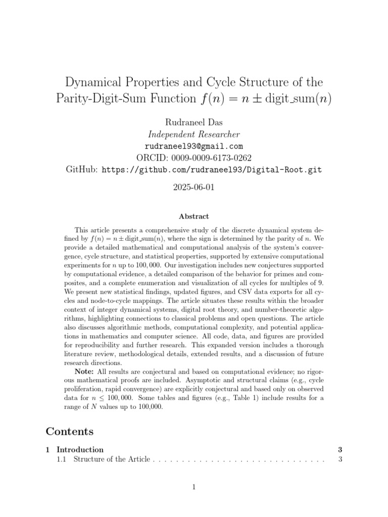 Cycle Structure of Parity-Digit-Sum Function | PDF | Mathematical ...