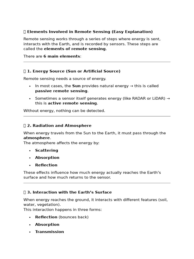 Key Elements of Remote Sensing Explained | PDF | Infrared ...