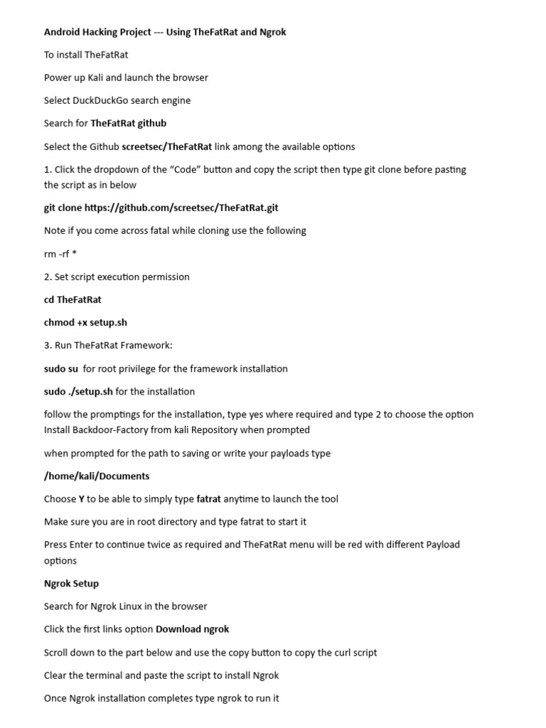 Android Hacking Advaced Project TheFatRat | PDF | Computing Platforms ...