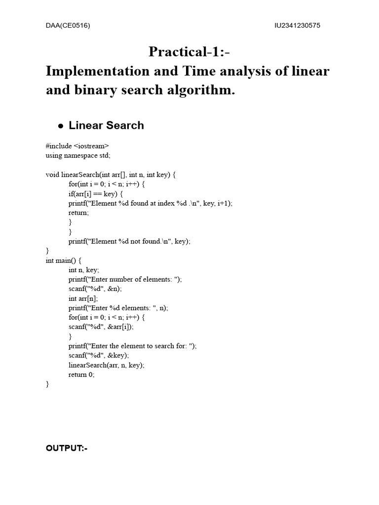 Search and Sort Algorithms Analysis | PDF | Mathematical Relations ...