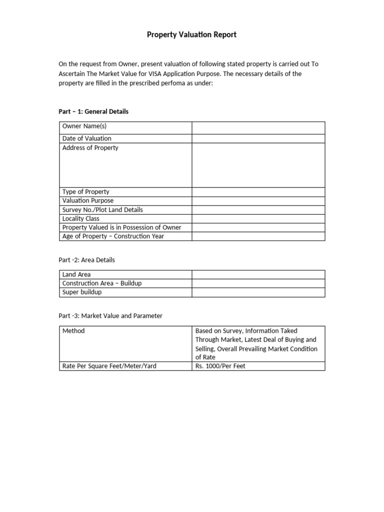 Property Valuation Report2 | PDF | Real Estate Appraisal | Valuation ...