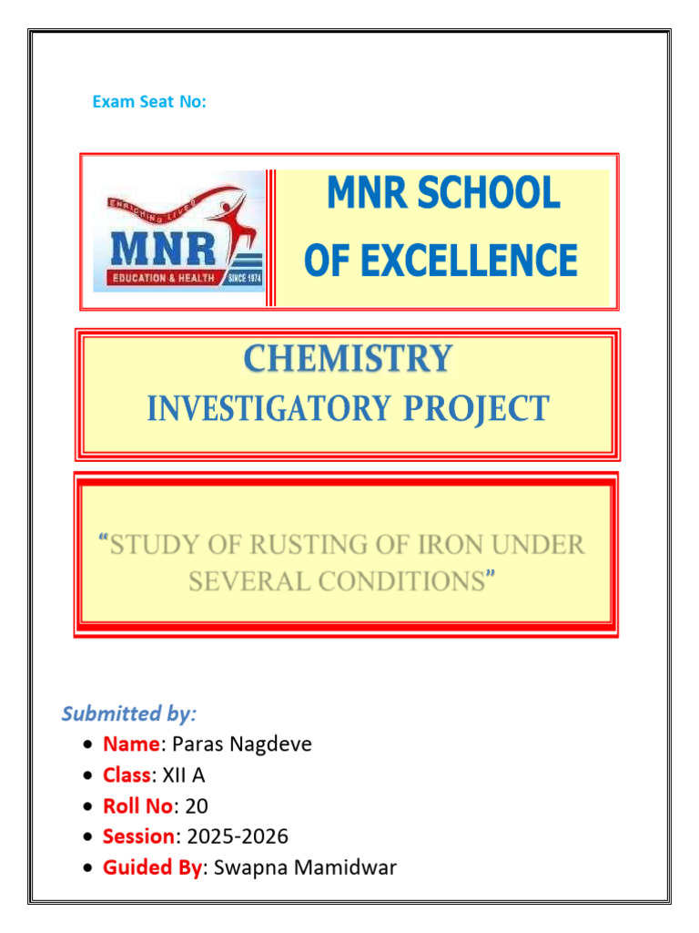 Study of Iron Rusting Conditions | PDF | Rust | Corrosion