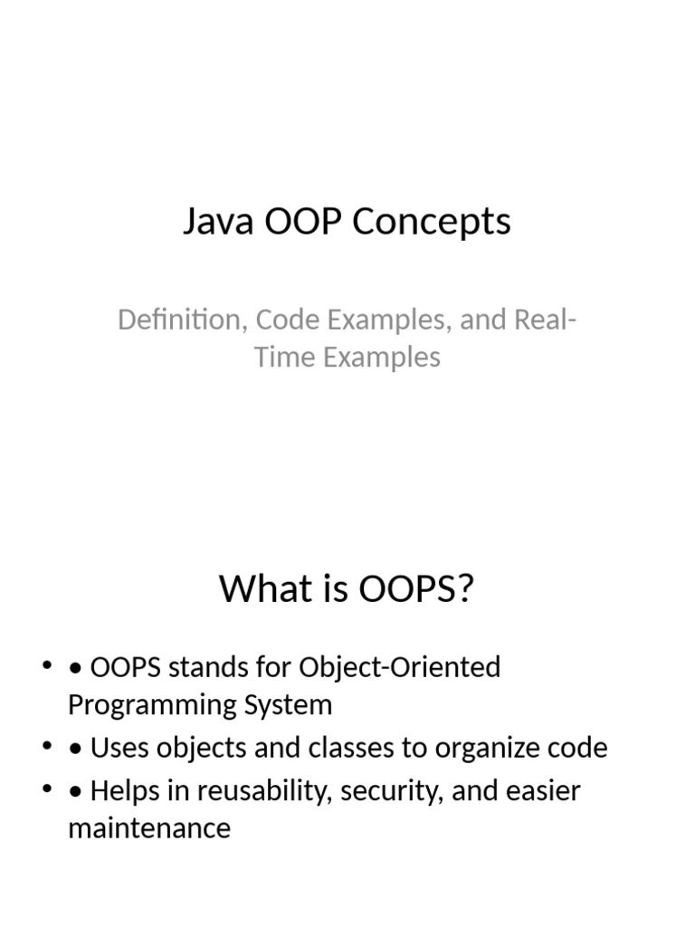 Java OOPS Presentation | PDF