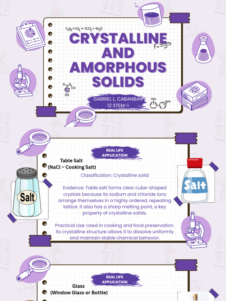 Crystalline vs Amorphous Solids Explained | PDF