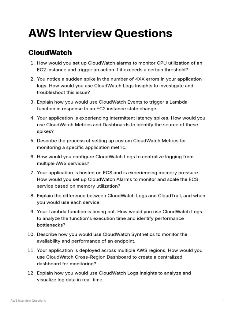 AWS Interview Questions (1) | PDF | Amazon Web Services | Computer Security