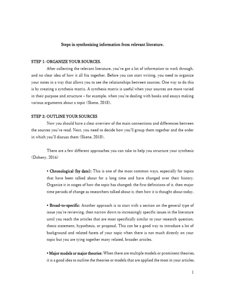 Effective Literature Synthesis Steps | PDF | Thought | Theory