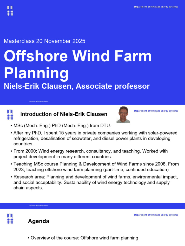 DTU Wind farm planning | PDF | Offshore Wind Power | Wind Power