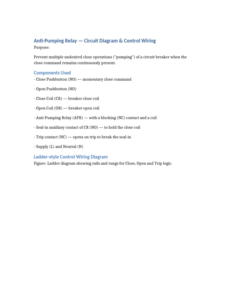 Anti-Pumping Relay Wiring Guide | PDF | Relay | Electrical Engineering