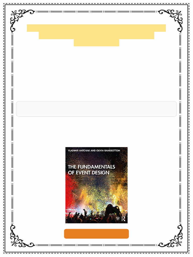 The Fundamentals of Event Design 1st Edition Antchak Ebook Full Series ...