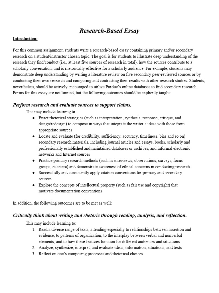 Research-Based Essay Writing Guide | PDF | Essays | Rhetoric