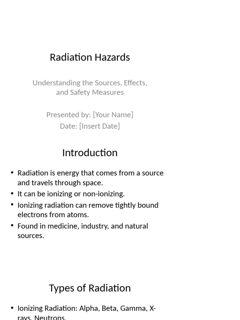 Radiation Hazards: Sources and Safety | PDF | Ionizing Radiation ...