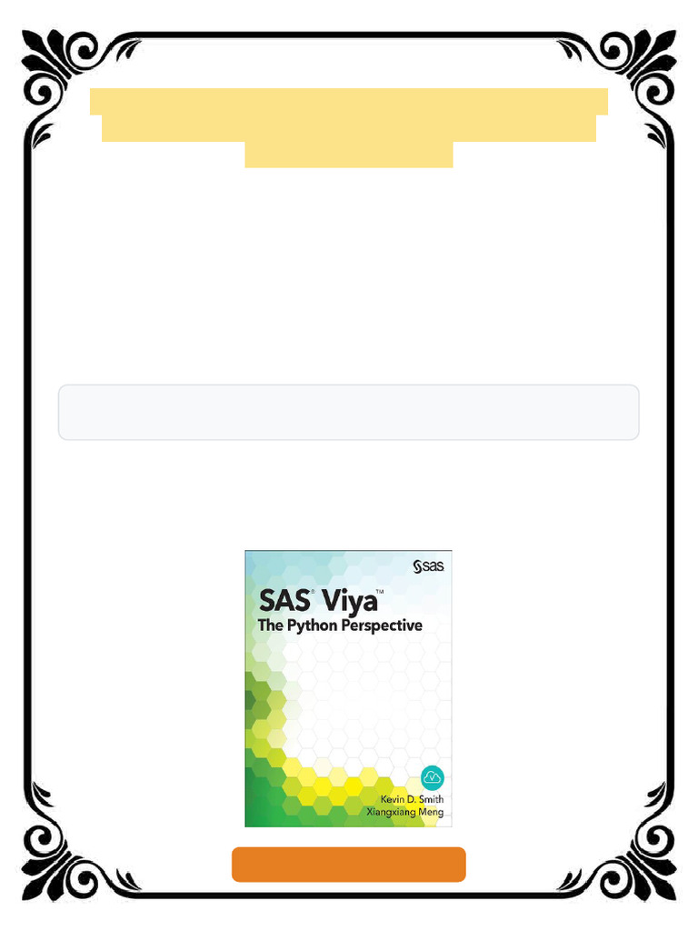 SAS Viya The Python Perspective 1st Edition Kevin D. Smith ebook ...