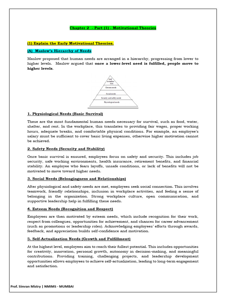 Early Motivational Theories Explained | PDF | Motivation | Motivational