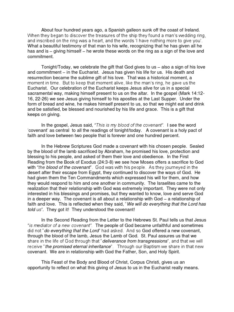 Homily - Corpus Christi | PDF