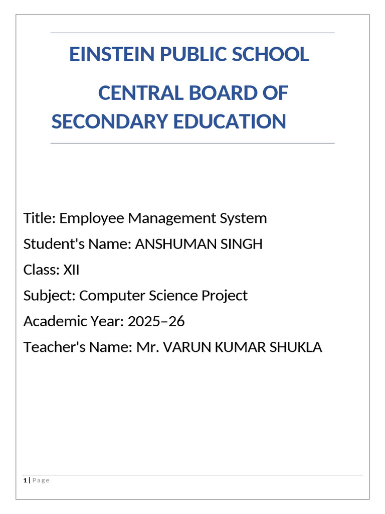 Employee Management System Project | PDF | Databases | Computer ...
