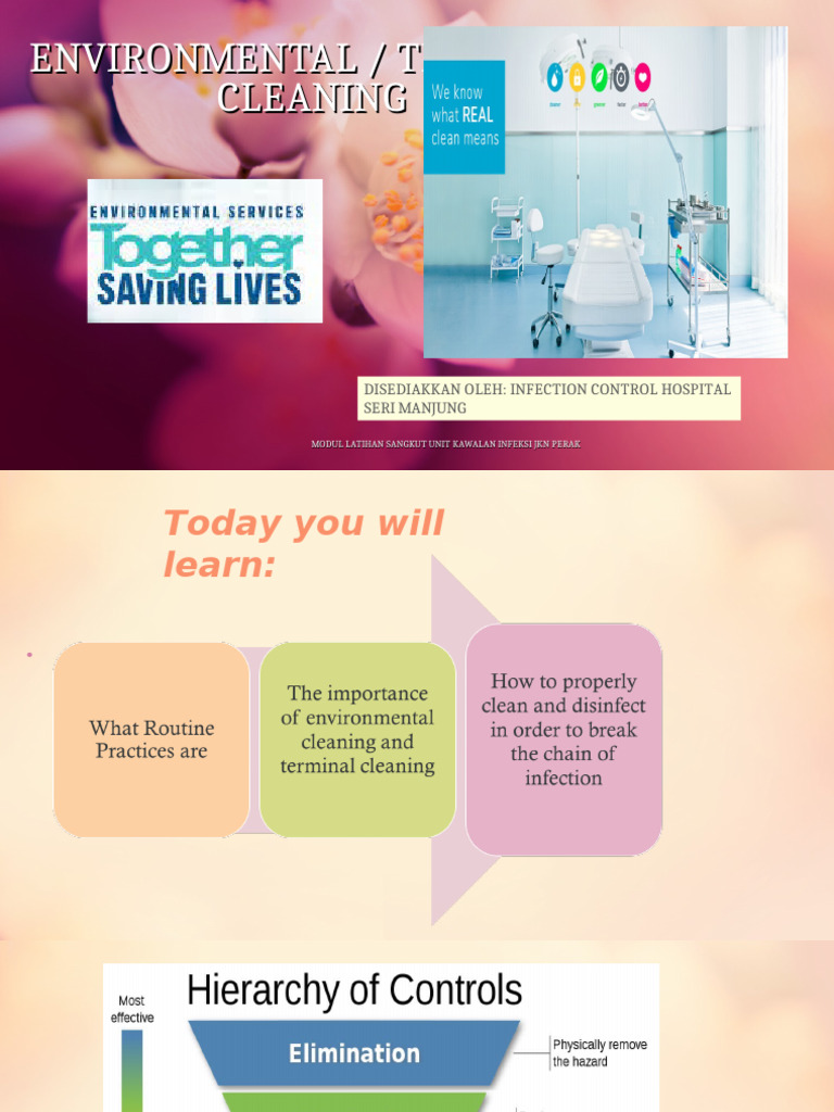 Infection Control Cleaning Guidelines | PDF | Disinfectant
