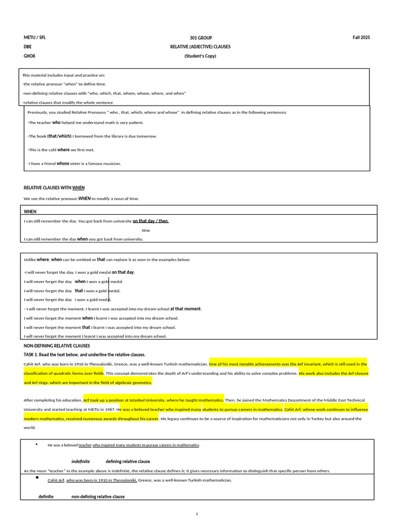 Understanding Relative Clauses in English | PDF | Mathematics ...