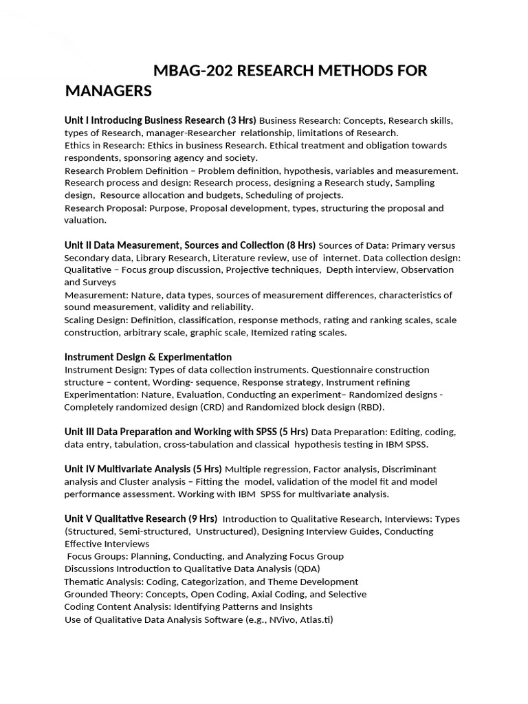 RM u4 Course Handouts - Multivariate Analysis 20251209 | PDF ...