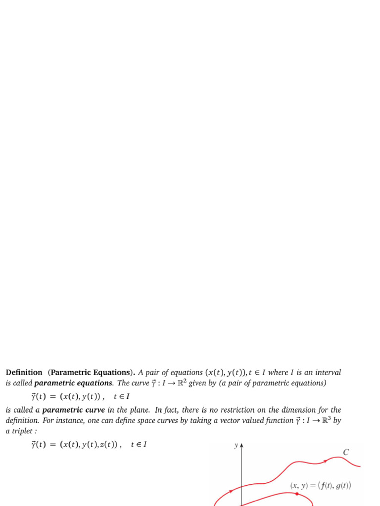 10.1 Parameterization of Plane Curves | PDF