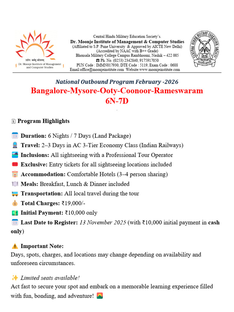 National Outbound Program 2026 Details | PDF